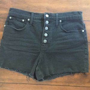 New Madewell High-Rise Black Denim Shorts